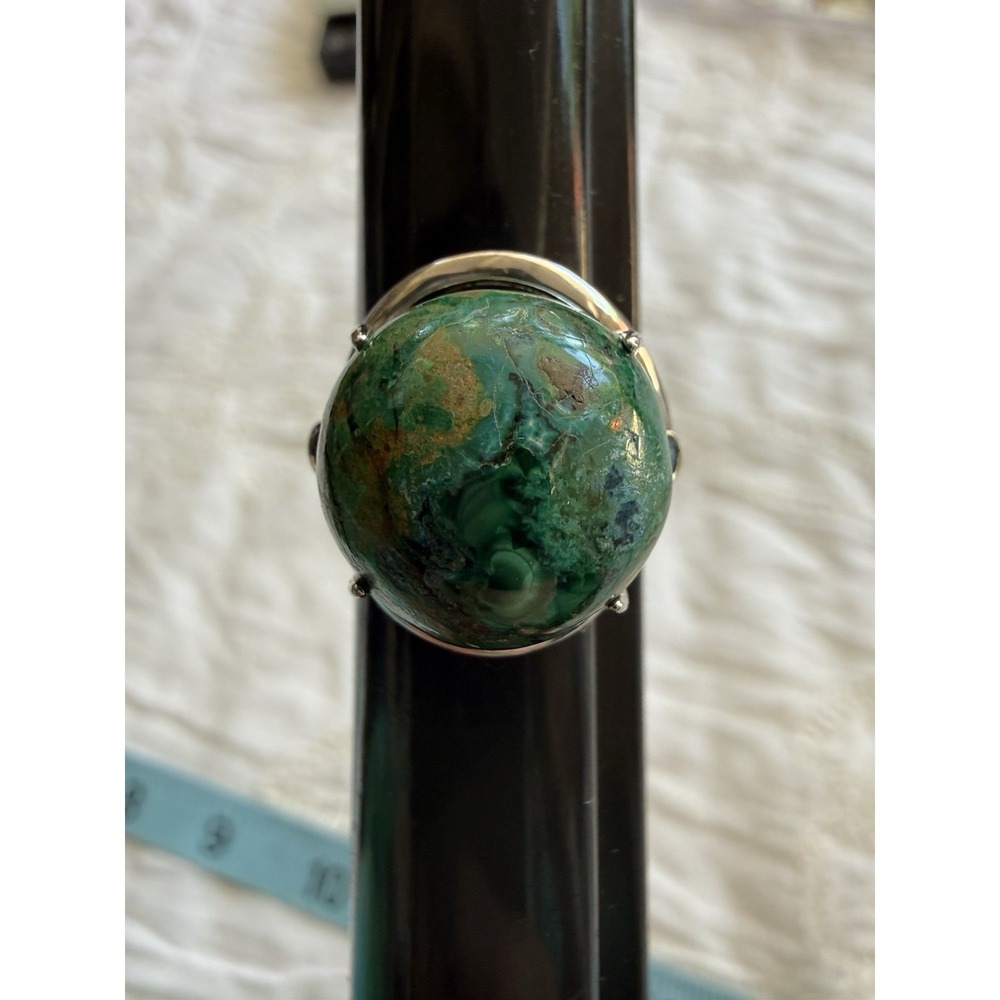 UTC STERLING SILVER 925 CHRYSOCOLLA AQUAMARINE RING Sz 6 6.05g